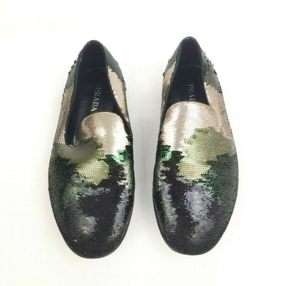 Prada Camouflage Sequin Evening Loafer Size 10 main image 9